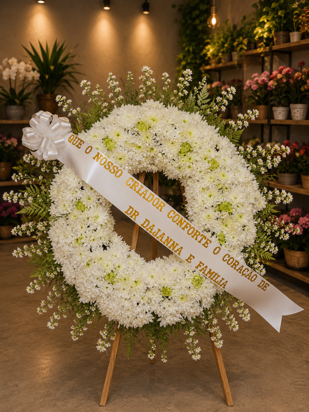Coroa de flores para velório modelo Coroa Redonda Vazada — foto 2