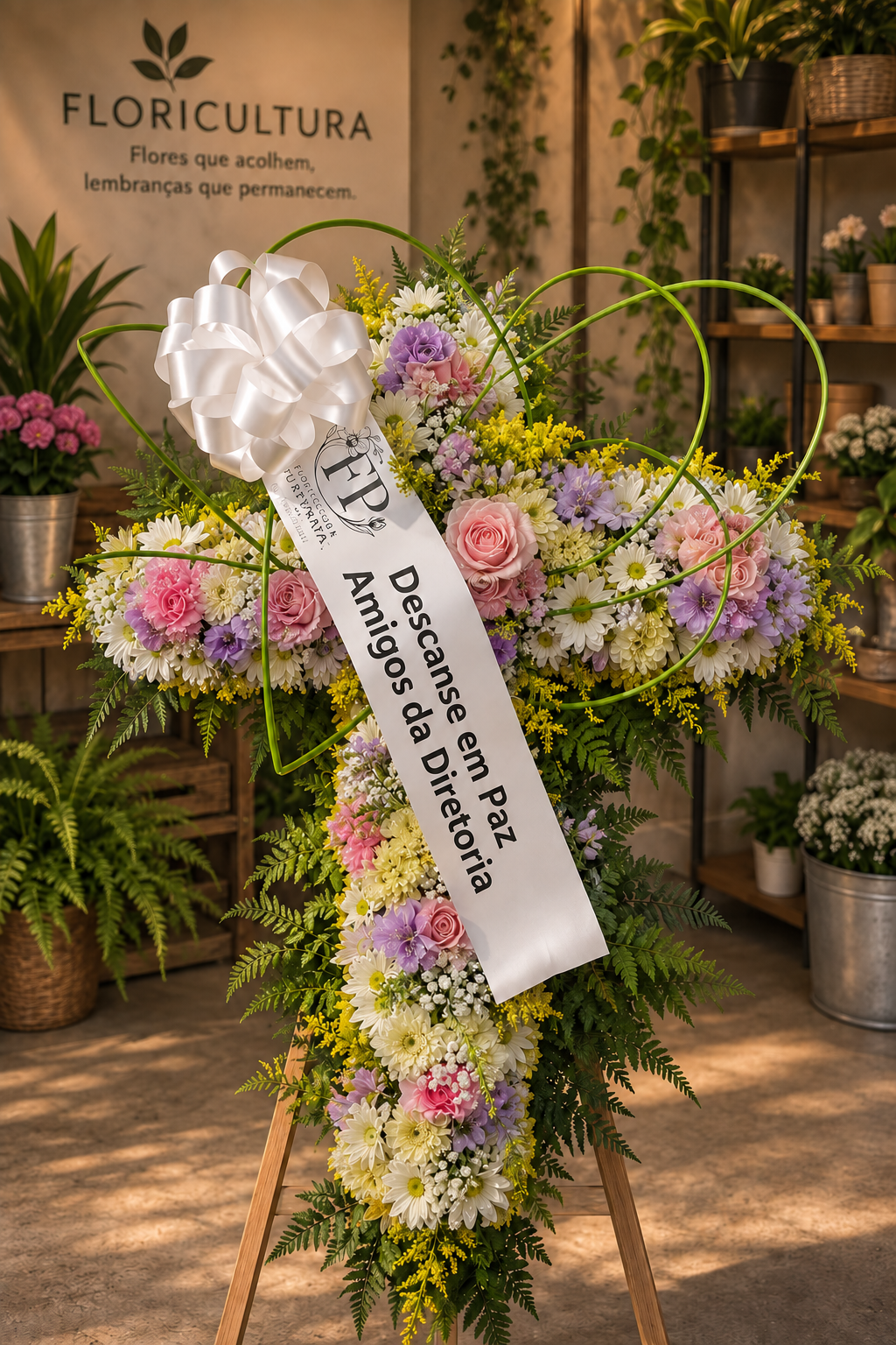 Coroa de flores para velório modelo Coroa Cruz — foto 2